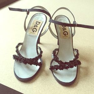 Dolce gabbana floral sandals size 37.5